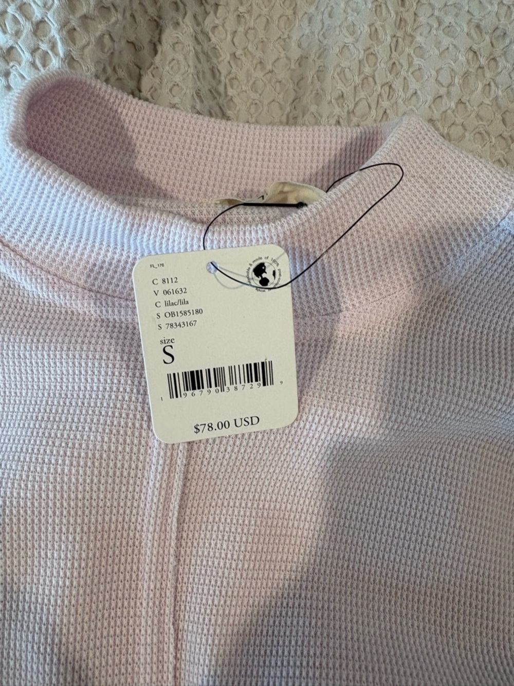 Women's Soft Pink Waffle Knit Top - Size S